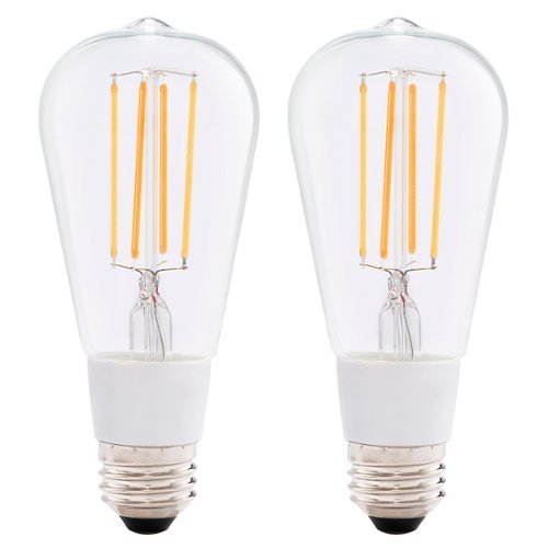 Peace by Hampton - Adjustable White ST19 Dimmable LED Smart Wi-Fi Filament Bulb (2-Pack) - Adjustable White