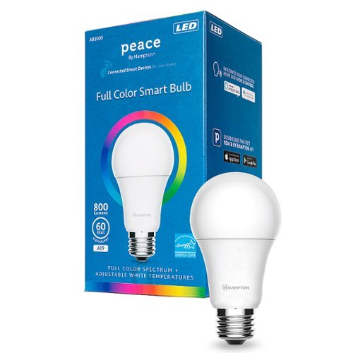 Peace by Hampton - Full Color A19 LED Smart Wi-Fi Bulb (1-Pack) - Multicolor