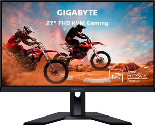 GIGABYTE - 27" IPS LED FHD FreeSync Monitor with KVM  (HDMI, DisplayPort, USB) - Black