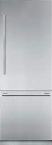 Front. Thermador - Freedom Collection 16 Cu. Ft. Bottom Freezer Built-In Smart Refrigerator with Masterpiece Series Handles - Silver.