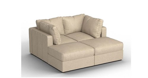 Lovesac - 4 Seats + 4 Sides Combed Chenille & Lovesoft - Tan