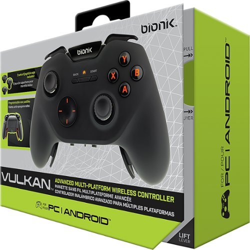 Bionik Vulkan Advanced Wireless Controller with Programmable Buttons for PC, Android - Black WORLDWIDE DELIVERY