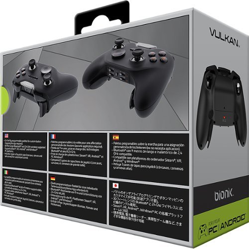 Bionik Vulkan Advanced Wireless Controller with Programmable Buttons for PC, Android - Black GLOBAL SHIPPING