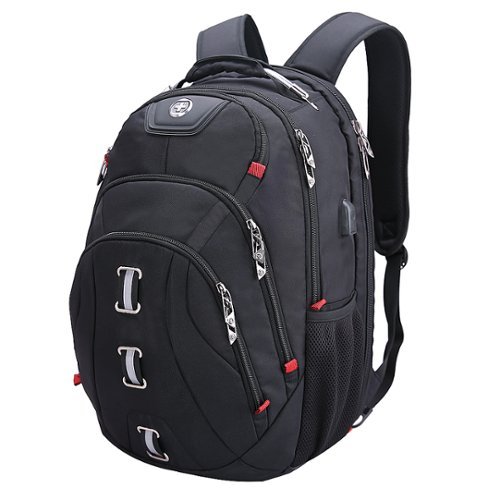 Swissdigital Design - Pixel Backpack - Black with Red Accents