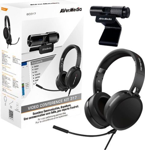 AVerMedia - 317 Video Conferencing Kit 1080 with Full HD Webcam and High-Quality Over-Ear Headphones