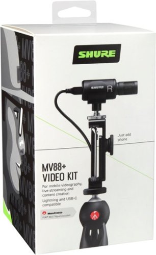 Shure MV88+ Video Kit Digital Condenser Stereo  Microphone for portable audio & video recording - Black WORLDWIDE DELIVERY