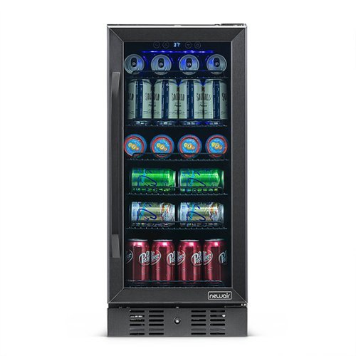 NewAir - 96-Can Built-In Beverage Cooler with Precision Temperature Controls and Adjustable Shelves - Black Stainless Steel