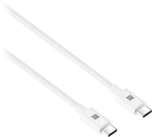 Platinum™ 6.6' USB-C to USB-C Charge-and-Sync Braided Cable for USB-C Smartphones, Tablet, and More - White GLOBAL SHIPPING