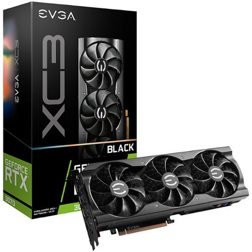 EVGA - GeForce RTX 3070 XC3 BLACK GAMING 8GB GDDR6 PCI Express 4.0 Graphics Card-Front_Standard 
