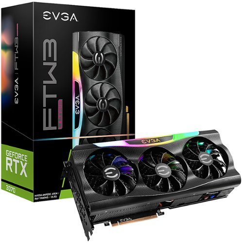 EVGA - GeForce RTX 3070 FTW3 ULTRA GAMING 8GB GDDR6 PCI Express 4.0 Graphics Card-Front_Standard 