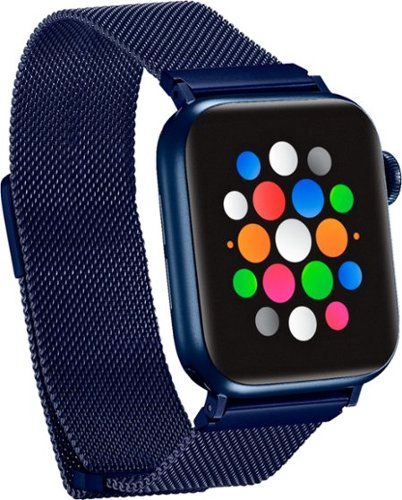 Platinum™ - Magnetic Stainless Steel Mesh Band for Apple Watch 42mm, 44mm, 45mm, and Apple Watch Series 8 45mm - Blue