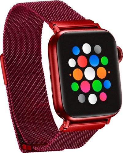 Platinum™ - Magnetic Stainless Steel Mesh Band for Apple Watch 38mm, 40mm and Apple Watch Series 8 41mm - Red