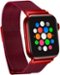Platinum™ - Magnetic Stainless Steel Mesh Band for Apple Watch 38mm, 40mm, 41mm and Apple Watch Series 1-9 - Red-Angle_Standard
