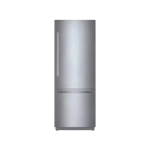 Front. Bosch - Benchmark Series 16 Cu. Ft. Bottom-Freezer Counter-Depth Smart Refrigerator - Stainless Steel.