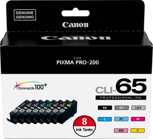 Canon - CLI - 65 8 Pack Ink Cartridges - Black/Cyan/Gray/Magenta/Yellow - Multi