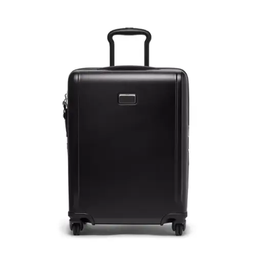 Front. TUMI - Ventra Large Expandable Carry-On Spinner Suitcase - Black Texture.