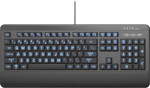 AZIO - KB530 Full-size Wired Antimicrobial Membrane Keyboard for PC - Black