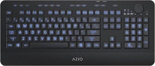 AZIO - KB510W Full-size Wireless Membrane Keyboard for PC - Black