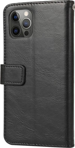 SaharaCase - Folio Wallet Case for Apple iPhone 12 and 12 Pro - Black-Left_Standard 
