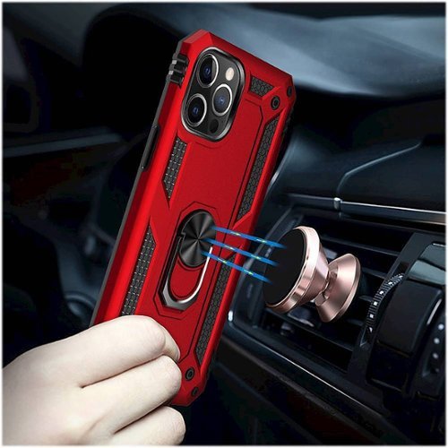 SaharaCase Military Kickstand Series Carrying Case for Apple iPhone 12 and 12 Pro - Red BUY IN MIDDLE EAST