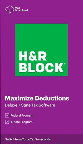  H&amp;R Block Tax Software Deluxe + State 2020 - Mac OS [Digital]