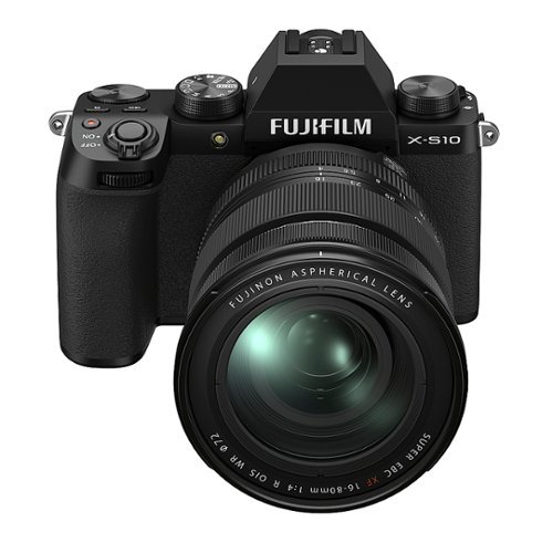 Fujifilm - X-S10 Mirrorless Camera Body with XF16-80mm F4 R OIS WR Telephoto Lens - Black