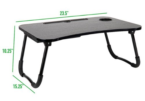 Mind Reader Foldable Bed Tray with Storage Drawer - Black GLOBAL SHIPPING