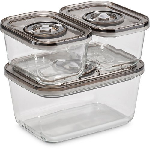 Caso Design - VG 3000 3-Piece Food Vacuum Canister Set with Food Management App - Glass-Angle_Standard 