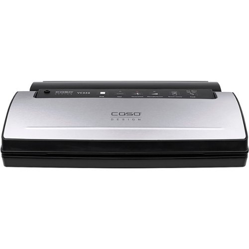  Caso Design - VC 350 All-in-One Food Vacuum Sealer with Soft Vacuum System for Delicate Foods and Food Management App - Brushed Stainless/Black