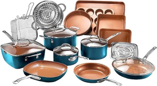 Gotham Steel - Non Stick Aluminum 20pc Turquoise Complete Cookware and Bakeware Set - Turquoise