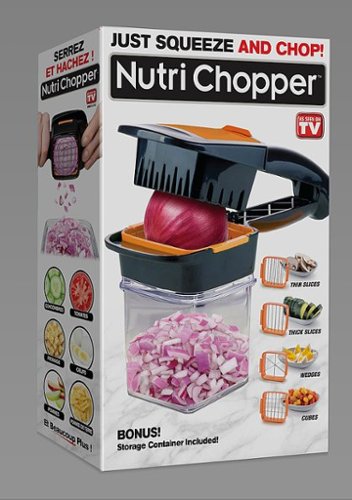 As Seen on TV - Nutrichopper with fresh keeping containers-Multi Purpose Food Chopper with Stainless Steel Blades - Black