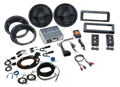 Stinger - Complete Plug-and-Play 350W Audio System for Select 1998-2013 Harley-Davidson Touring Motorcycles - Black/Silver