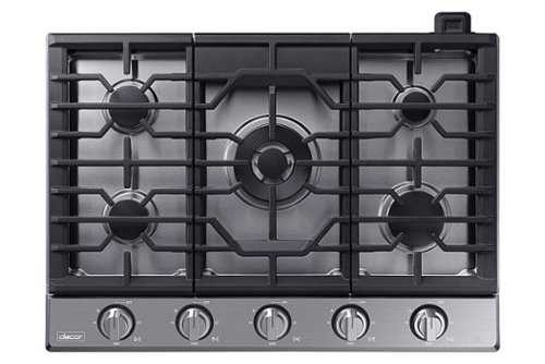 Dacor - Transitional 30" Built-In Gas Cooktop with 6 burners and SimmerSear™, Liquid Propane Convertible - Silver stainless steel