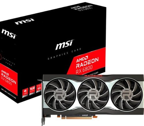 MSI - AMD Radeon RX 6800 16G - 16GB GDDR6 - PCI Express 4.0 - Graphics Card Black - Black