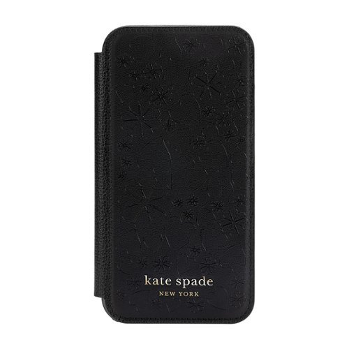 kate spade new york Folio Case for Apple iPhone 12 mini - Black Lambskin/Clover Hearts WORLDWIDE DELIVERY