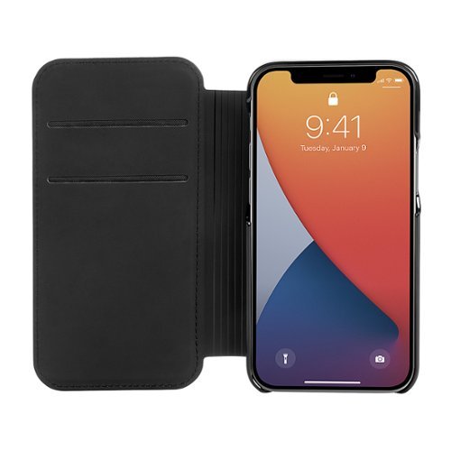 kate spade new york Folio Case for Apple iPhone 12 mini - Black Lambskin/Clover Hearts GLOBAL SHIPPING