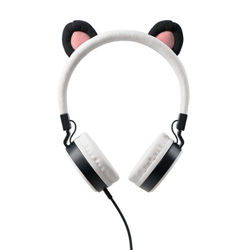 Planet Buddies - Furry Kids Linkable Wired Headphones (Pippin the Panda) - Black