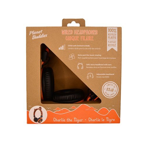 Planet Buddies Furry Kids Linkable Wired Headphones (Charlie the Tiger) - Orange WHERE TO BUY