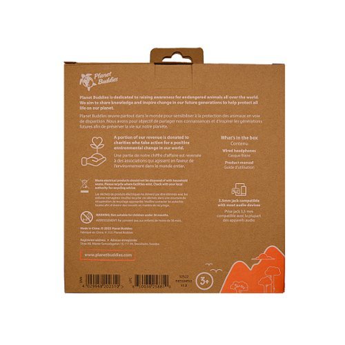 Planet Buddies Furry Kids Linkable Wired Headphones (Charlie the Tiger) - Orange SHOP ONLINE