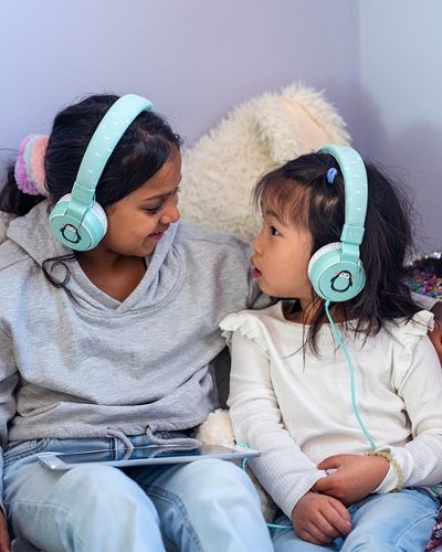 Planet Buddies Kids Volume-Limited Wired Headphones (Pepper the Penguin) - Blue WORLDWIDE DELIVERY