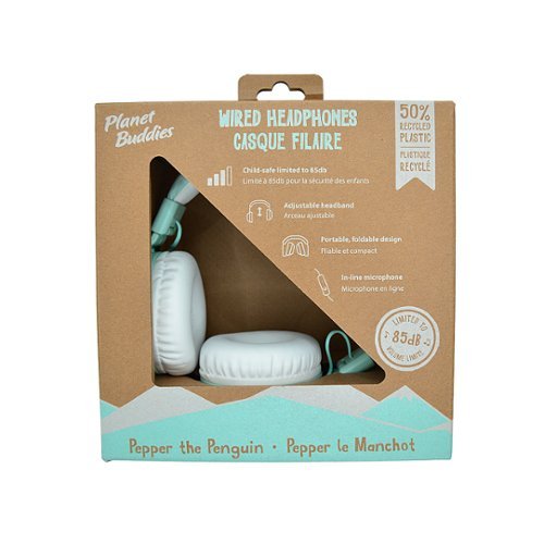 Planet Buddies Kids Volume-Limited Wired Headphones (Pepper the Penguin) - Blue HOW TO BUY