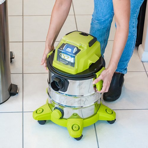 Sun Joe - 24V iON+ 5.3-Gallon Cordless 4.0-Ah Portable Stainless Steel Wet/Dry Vacuum - Green-Alt_View_Standard_22 