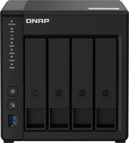 QNAP - TS-451D2-4G 4-Bay, Intel Celeron J4025, 4GB DDR4 RAM, External Network Attached Storage (NAS) - Black