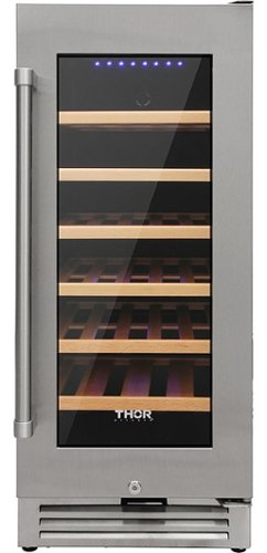 Thor Kitchen - 33 Bottle Built-in Dual Zone Wine and Beverage Cooler - Stainless Steel