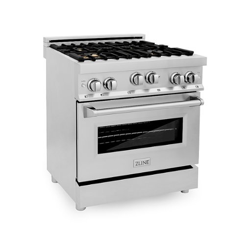 ZLINE - 30" 4.0 cu. ft. Range with Gas Stove and Gas Oven in Stainless Steel with Brass Burners (RG-BR-30) - Stainless steel look