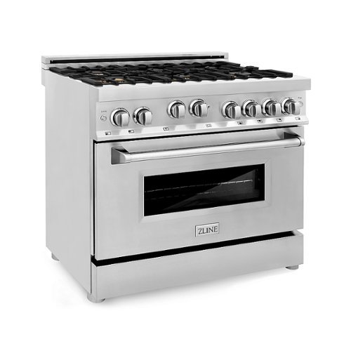 ZLINE 36" Professional 4.6 cu. ft. 6 Gas on Gas Range in Stainless Steel with Brass Burners (RG-BR-36) - Stainless steel look