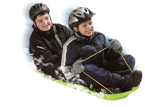 ESP - Day Glow 48" Sno-Twin Toboggan – Two-Rider Sled – Tough Polyresin, Diamond-Polished Bottom - 3 pack - Assorted-Left_Standard 