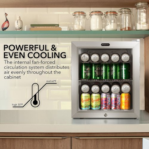 

Whynter - 62-Can Beverage Refrigerator With Lock - Silver