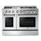 Thor Kitchen - Professional 4.6 Cu. Ft. and 2.2 Cu. Ft. Dual Fuel Range Liquid Propane Range - Stainless Steel-Front_Standard