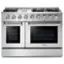 Front. Thor Kitchen - 6.7cu ft Freestanding  Double Oven Convection Gas Range - Stainless Steel.
